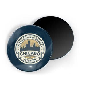 Chicago Illinois Stamp Logo Magnet