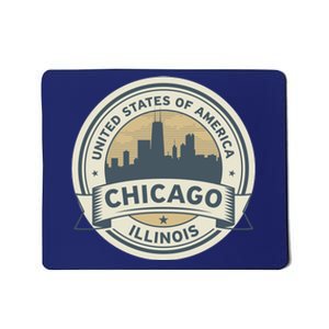 Chicago Illinois Stamp Logo Mousepad