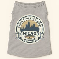 Chicago Illinois Stamp Logo Doggie Tank
