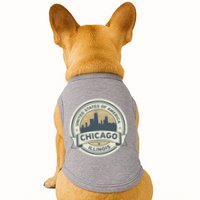 Chicago Illinois Stamp Logo Doggie Tank