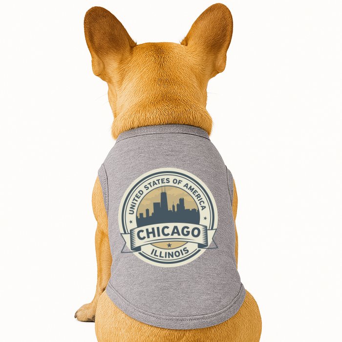 Chicago Illinois Stamp Logo Doggie Tank