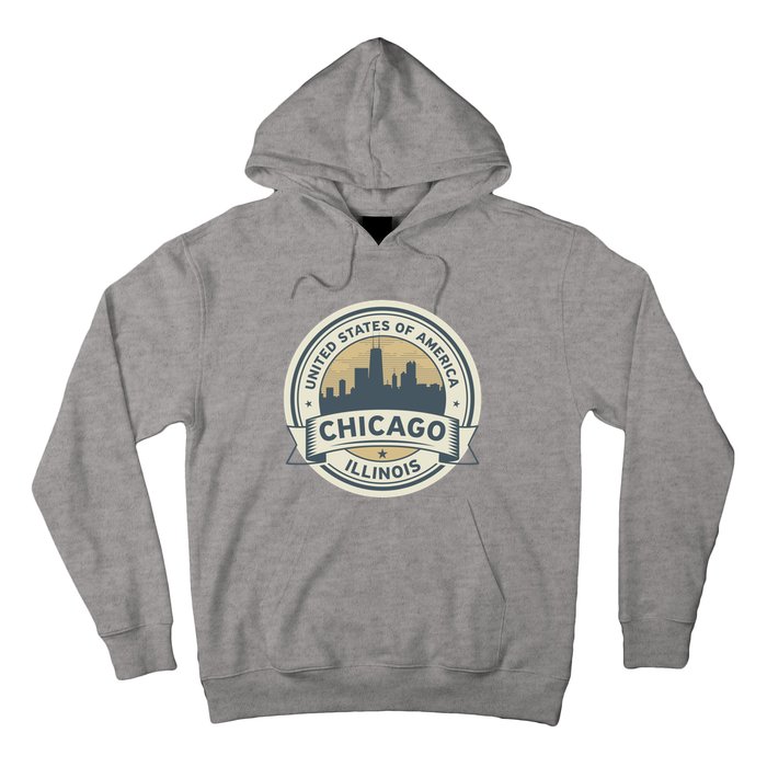 Chicago Illinois Stamp Logo Hoodie