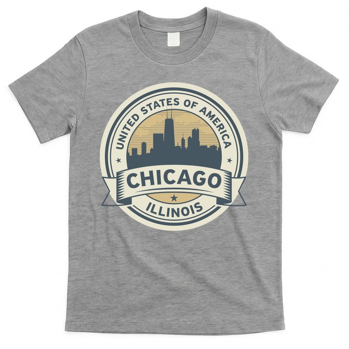 Chicago Illinois Stamp Logo T-Shirt