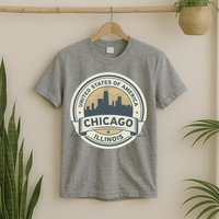 Chicago Illinois Stamp Logo T-Shirt
