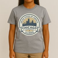 Chicago Illinois Stamp Logo T-Shirt