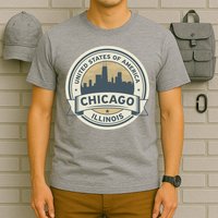 Chicago Illinois Stamp Logo T-Shirt