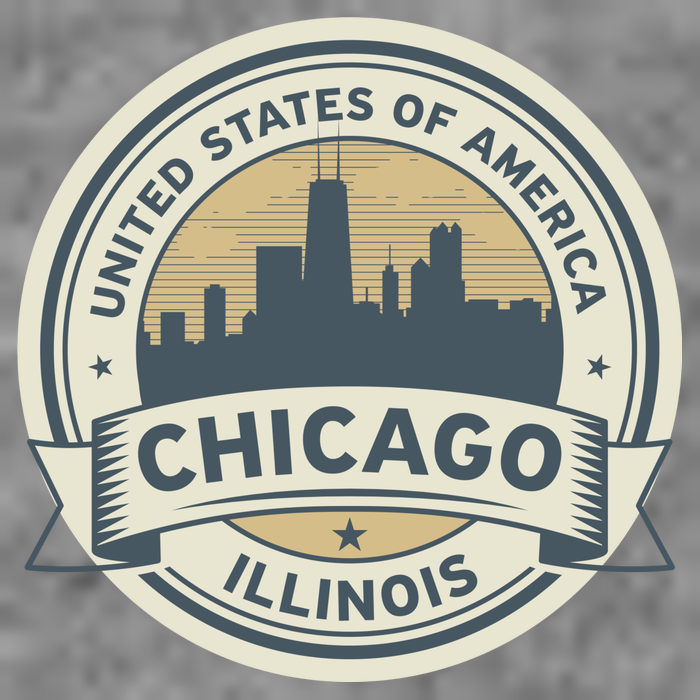 Chicago Illinois Stamp Logo T-Shirt