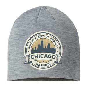 Chicago Illinois Stamp Logo Sustainable Beanie