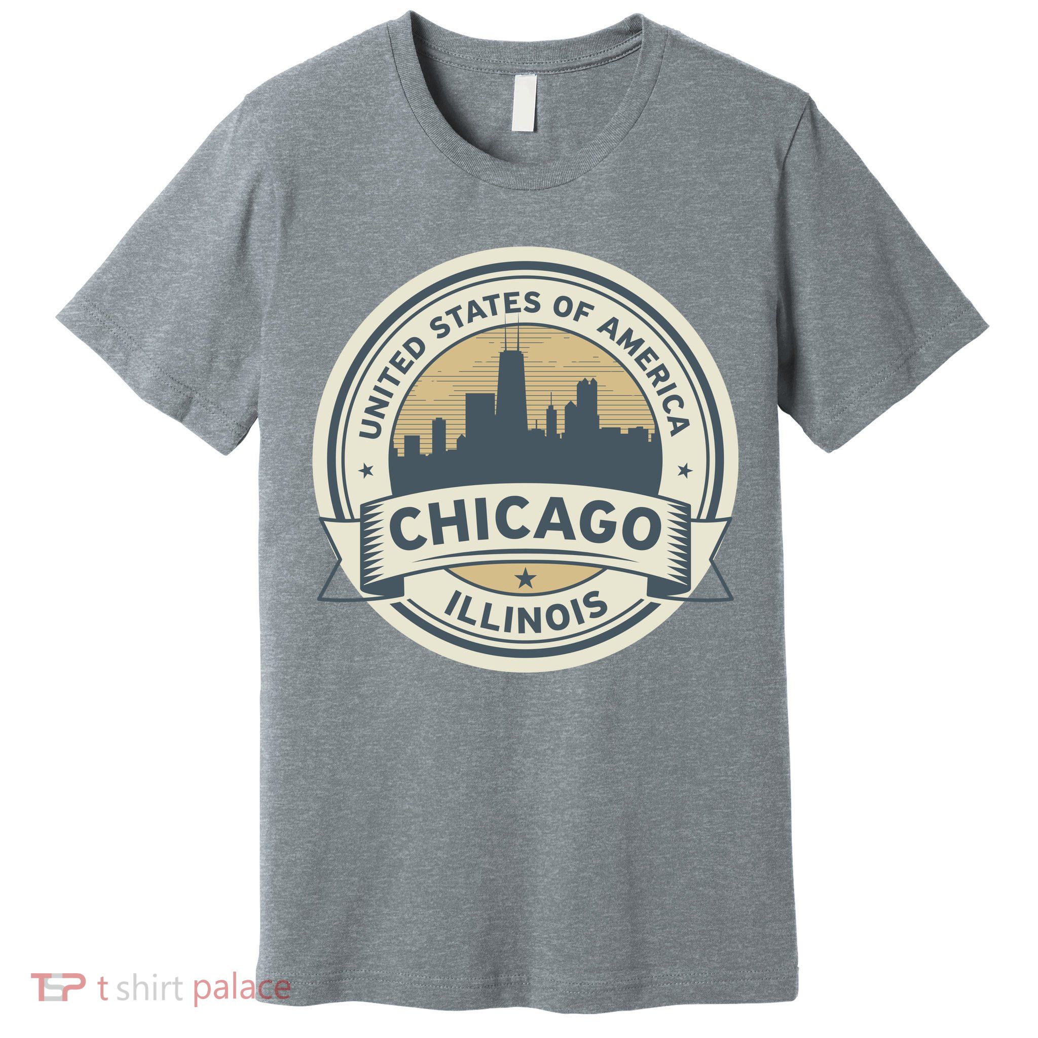 Chicago Illinois Stamp Logo Premium T-Shirt