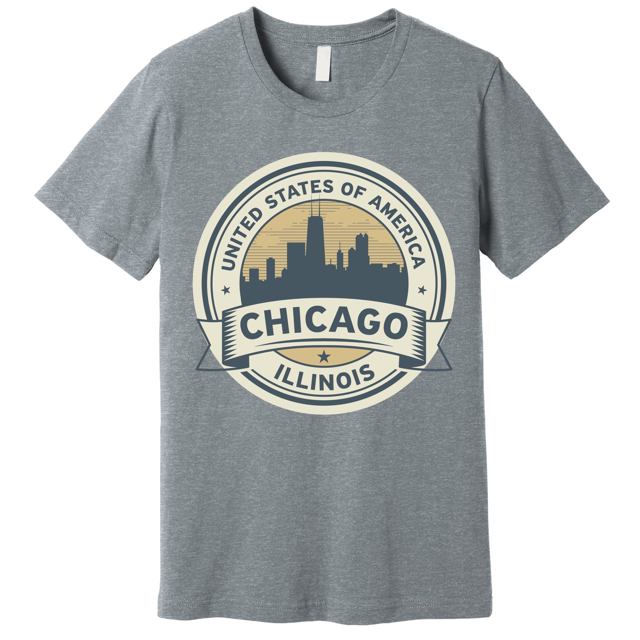 Chicago Illinois Stamp Logo Premium T-Shirt