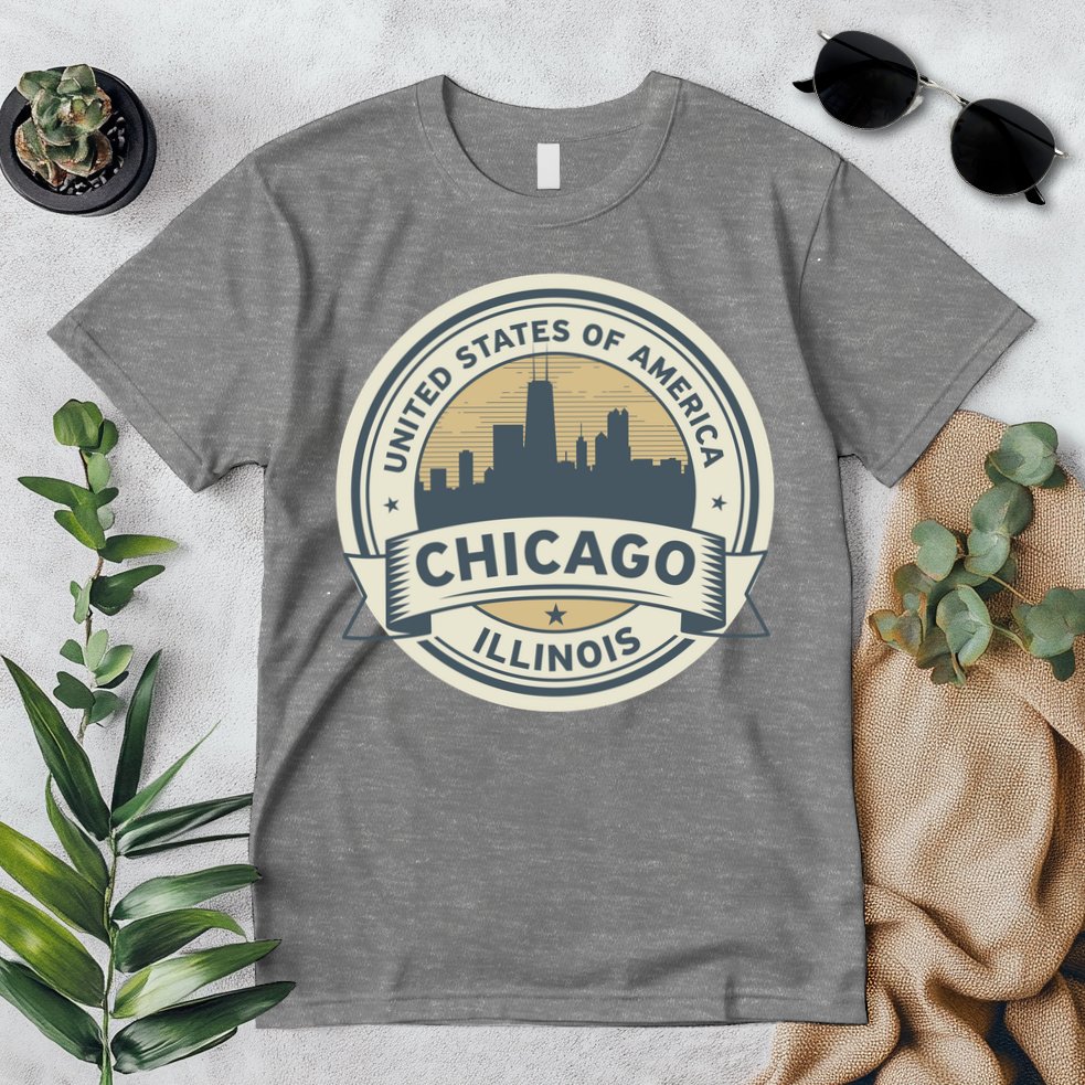 Chicago Illinois Stamp Logo Premium T-Shirt
