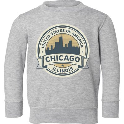 Chicago Illinois Stamp Logo Toddler Sweatshirt