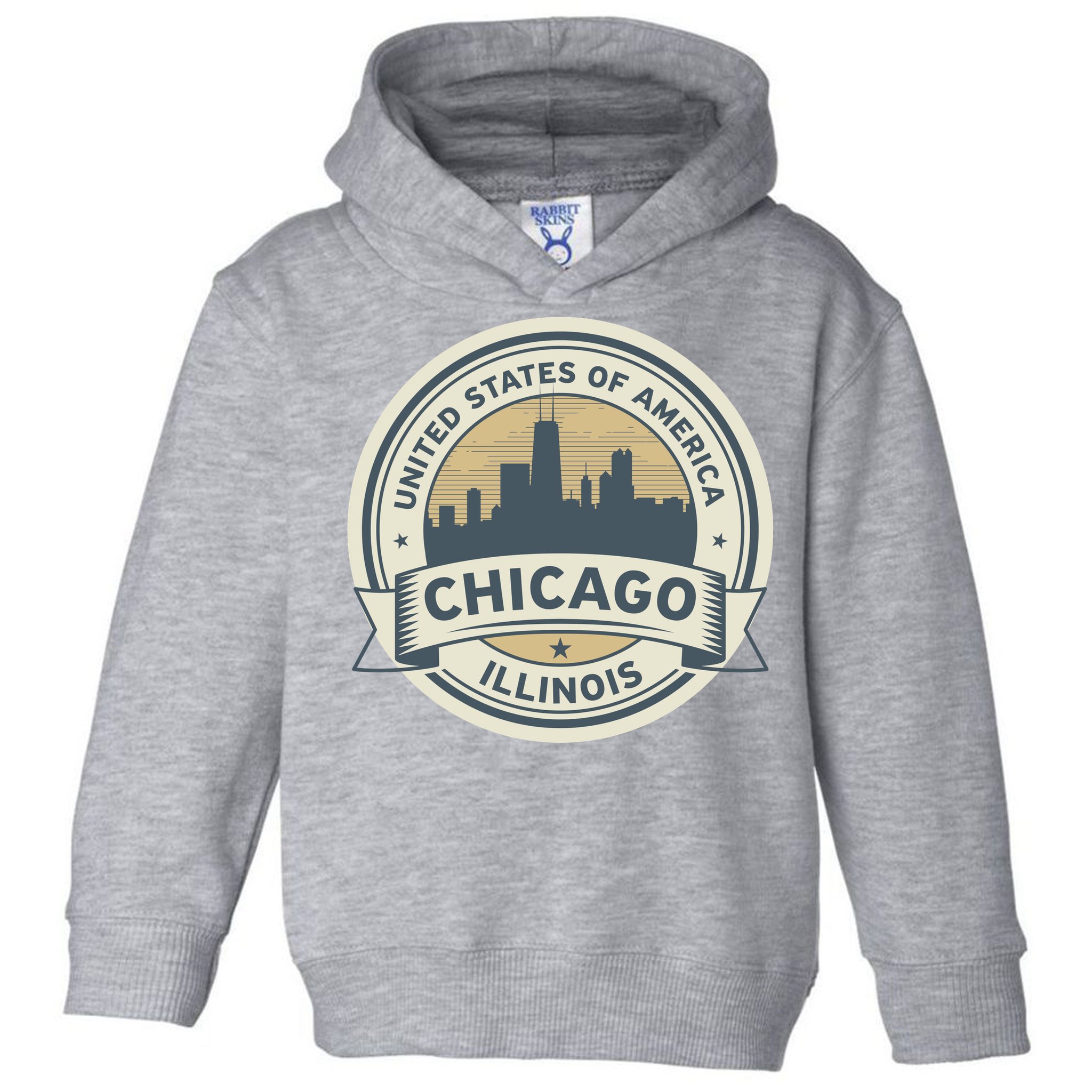 Chicago Illinois Stamp Logo Toddler Hoodie