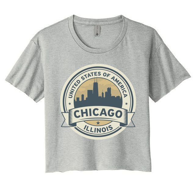Chicago Illinois Stamp Logo Crop Top