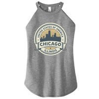 Chicago Illinois Stamp Logo Women’s Perfect Tri Rocker Tank