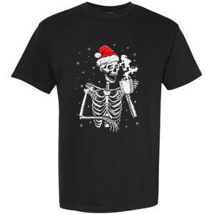 Coffee Ing Skeleton Christmas Skull Santa Hat Xmas Gift Garment-Dyed Heavyweight T-Shirt