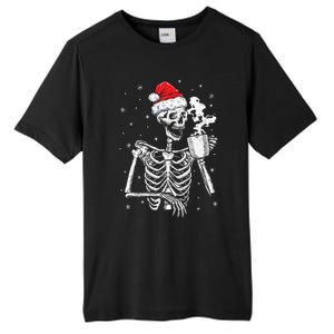 Coffee Ing Skeleton Christmas Skull Santa Hat Xmas Gift Tall Fusion ChromaSoft Performance T-Shirt