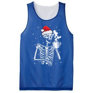 Coffee Ing Skeleton Christmas Skull Santa Hat Xmas Gift Mesh Reversible Basketball Jersey Tank