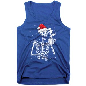 Coffee Ing Skeleton Christmas Skull Santa Hat Xmas Gift Tank Top