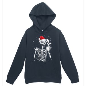 Coffee Ing Skeleton Christmas Skull Santa Hat Xmas Gift Urban Pullover Hoodie