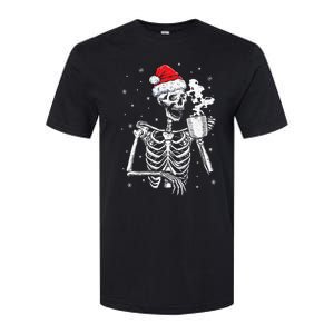 Coffee Ing Skeleton Christmas Skull Santa Hat Xmas Gift Softstyle CVC T-Shirt