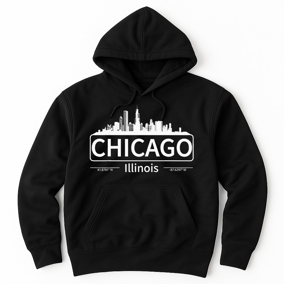 Chicago Illinois Skyline Travel To Chicago Love Hoodie