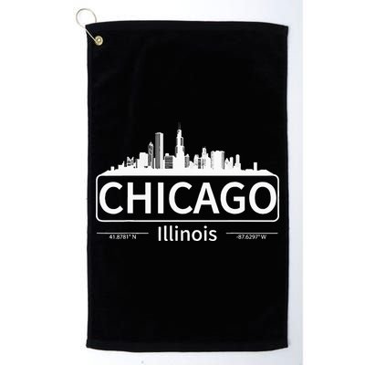 Chicago Illinois Skyline Travel To Chicago Love Golf Towel