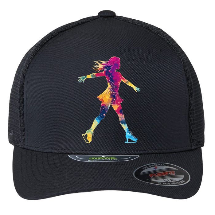 Cute Ice Skating Skater Figure Skating Flexfit Unipanel Trucker Cap