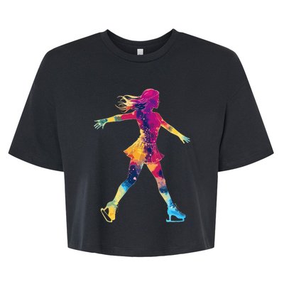 Cute Ice Skating Skater Figure Skating Bella+Canvas Jersey Crop Tee