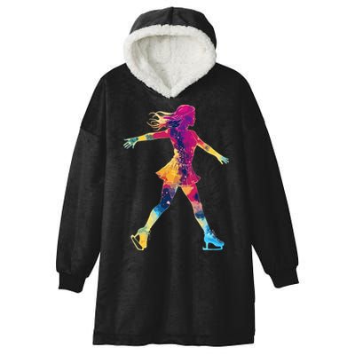 Cute Ice Skating Skater Figure Skating Hooded Wearable Blanket