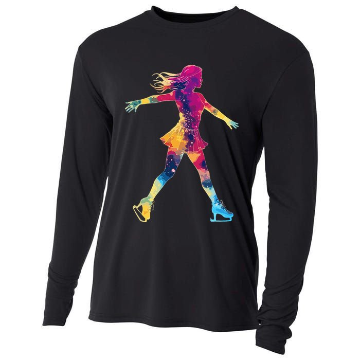 Cute Ice Skating Skater Figure Skating Cooling Performance Long Sleeve Crew