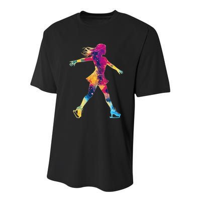 Cute Ice Skating Skater Figure Skating Youth Performance Sprint T-Shirt