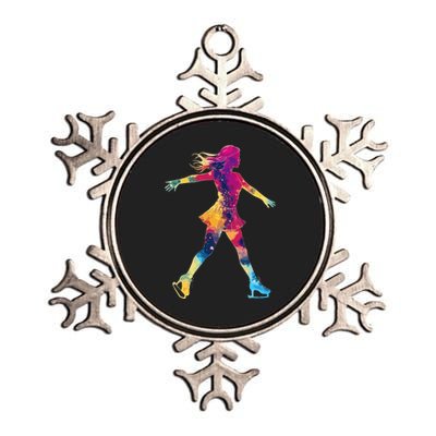 Cute Ice Skating Skater Figure Skating Metallic Star Ornament