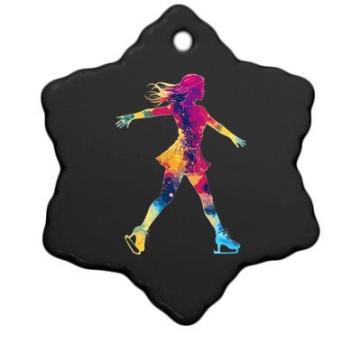 Cute Ice Skating Skater Figure Skating Ceramic Star Ornament