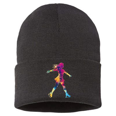 Cute Ice Skating Skater Figure Skating Sustainable Knit Beanie