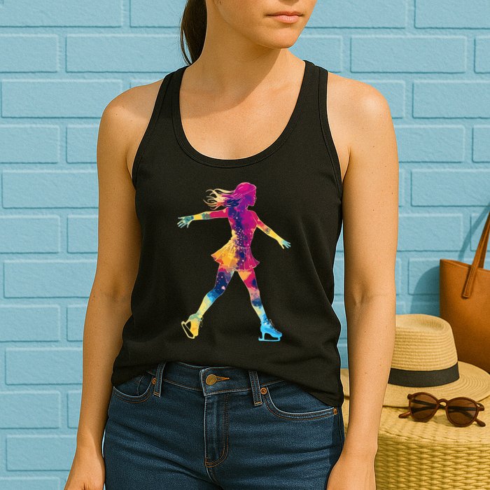 Cute Ice Skating Skater Figure Skating Womens Tank Top
