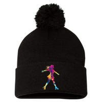 Cute Ice Skating Skater Figure Skating Pom Pom 12in Knit Beanie