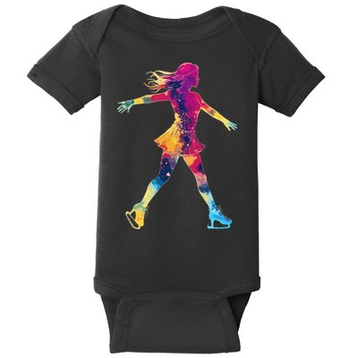Cute Ice Skating Skater Figure Skating Baby Bodysuit