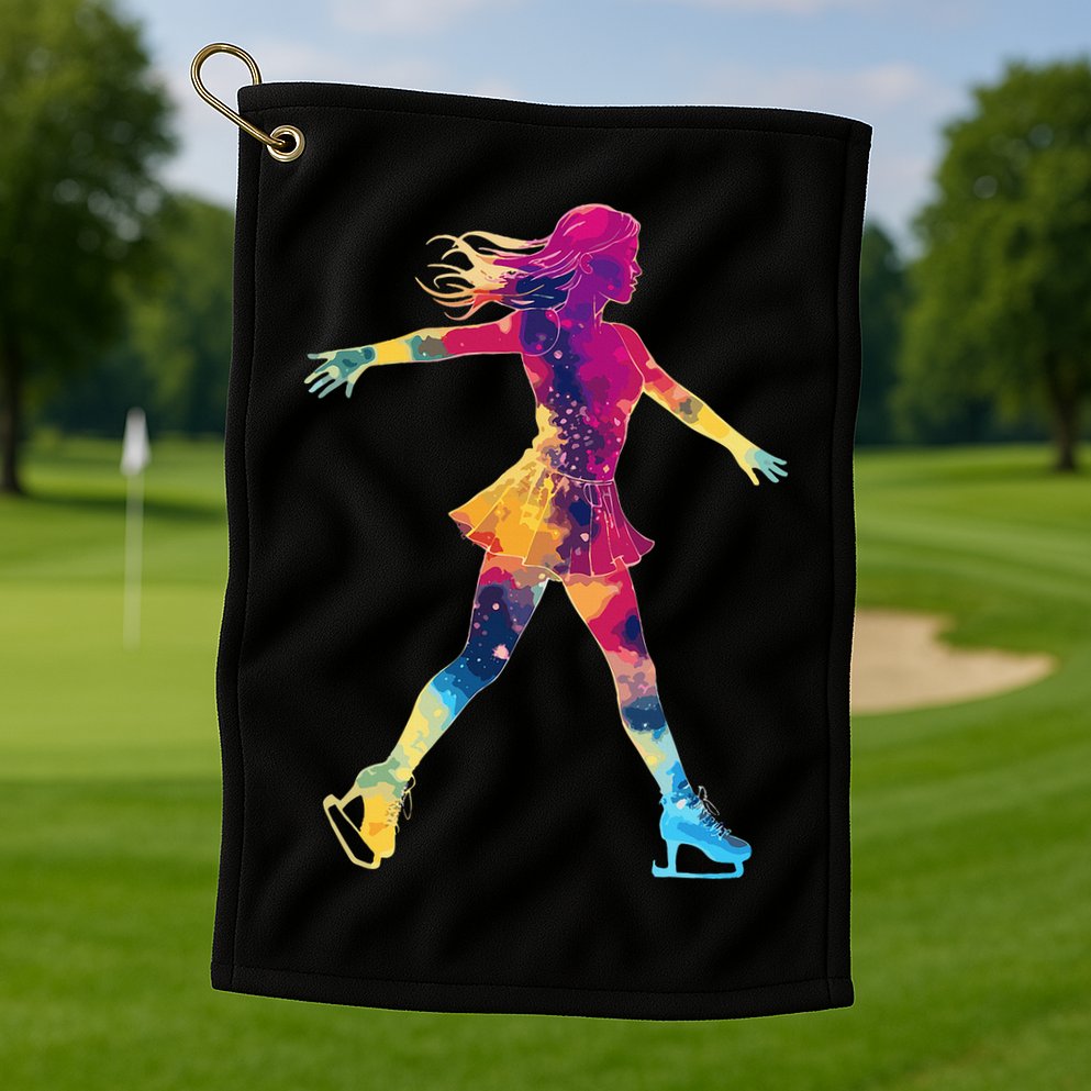 Cute Ice Skating Skater Figure Skating Golf Towel