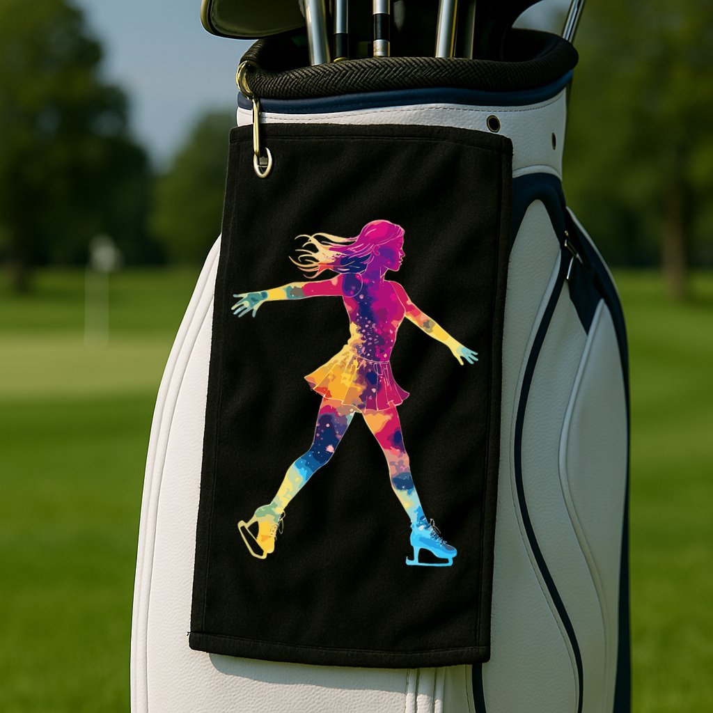Cute Ice Skating Skater Figure Skating Golf Towel