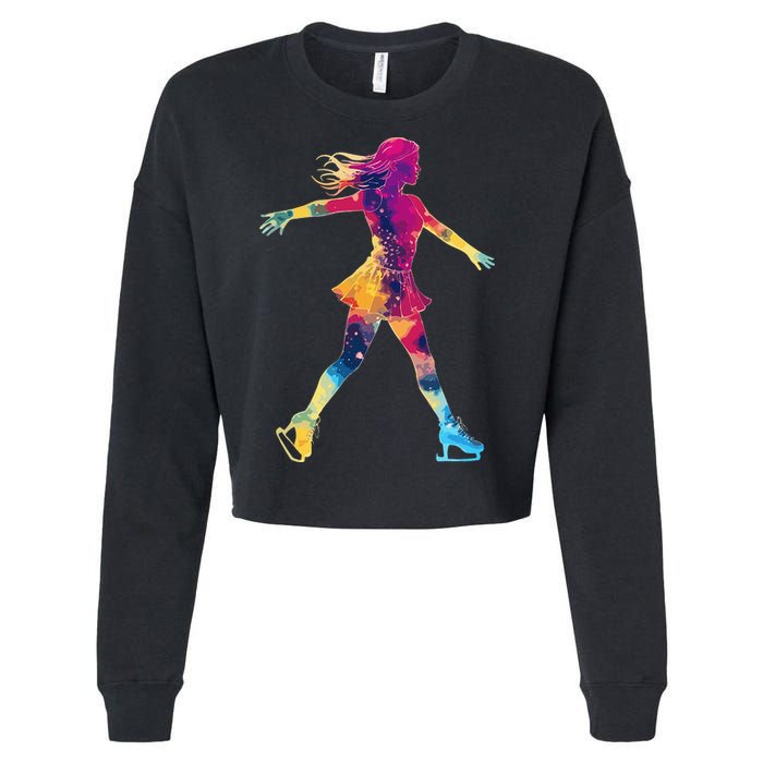 Cute Ice Skating Skater Figure Skating Cropped Pullover Crew