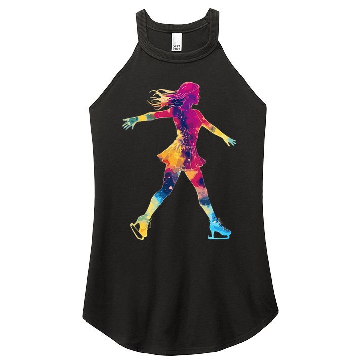 Cute Ice Skating Skater Figure Skating Women's Perfect Tri Rocker Tank