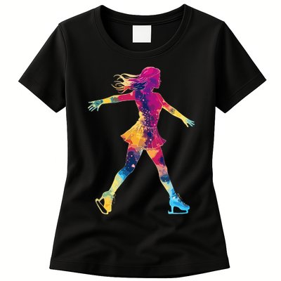 Cute Ice Skating Skater Figure Skating Womens T-Shirt