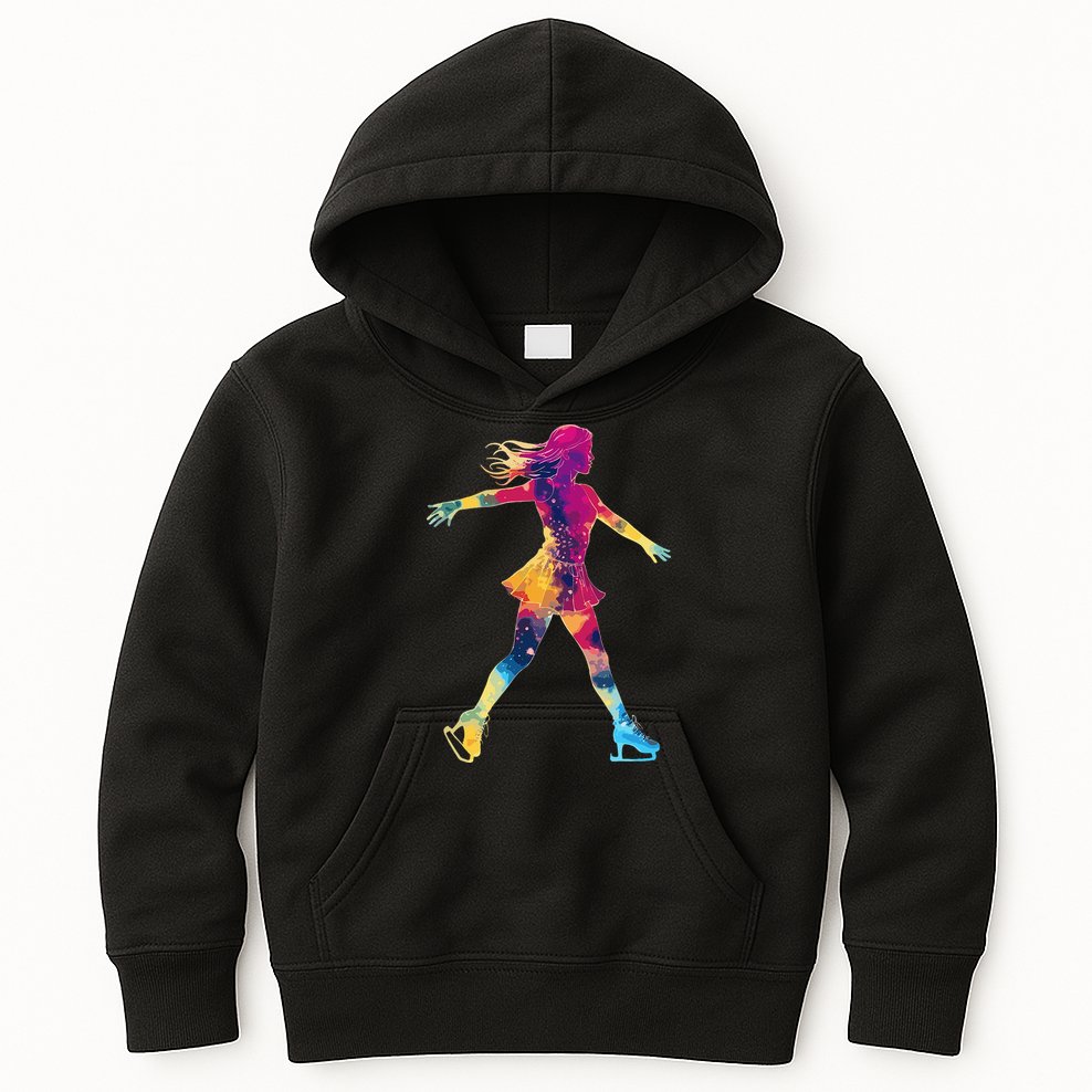 Cute Ice Skating Skater Figure Skating Kids Hoodie