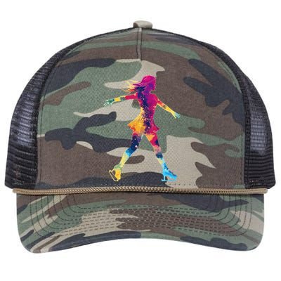 Cute Ice Skating Skater Figure Skating Retro Rope Trucker Hat Cap