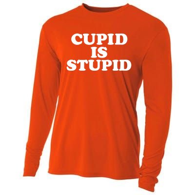 Cupid Is Stupid Anti Valentines Singles Awareness Day Meaningful Gift Cooling Performance Long Sleeve Crew