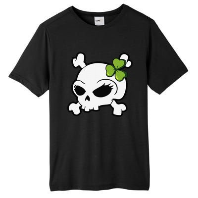 Cute Irish Shamrock Leaf Skull Tall Fusion ChromaSoft Performance T-Shirt