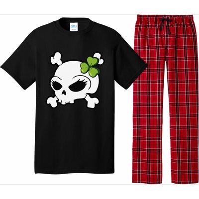 Cute Irish Shamrock Leaf Skull Pajama Set