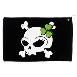 Cute Irish Shamrock Leaf Skull Grommeted Golf Towel