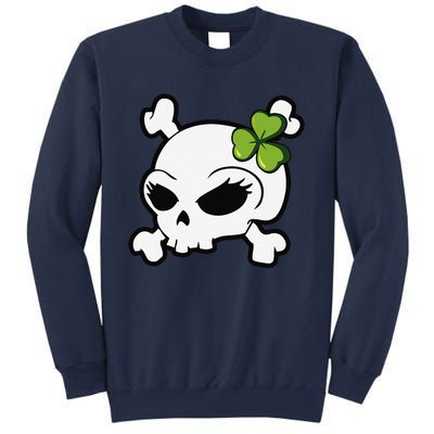 Cute Irish Shamrock Leaf Skull Sweatshirt